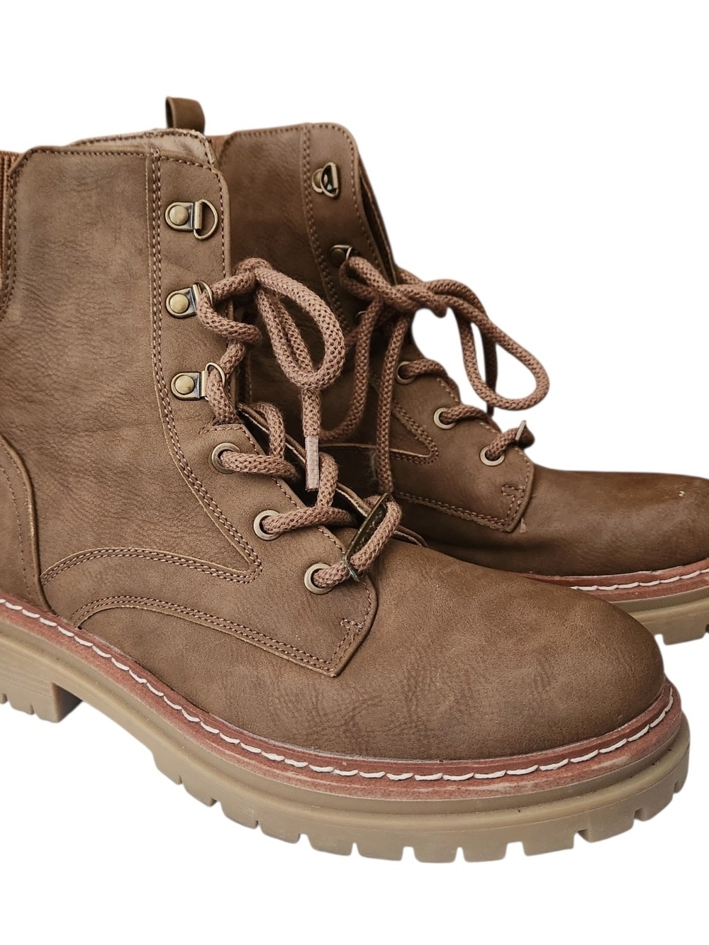 Nautica Tan Leather Boots with Womens Size 8